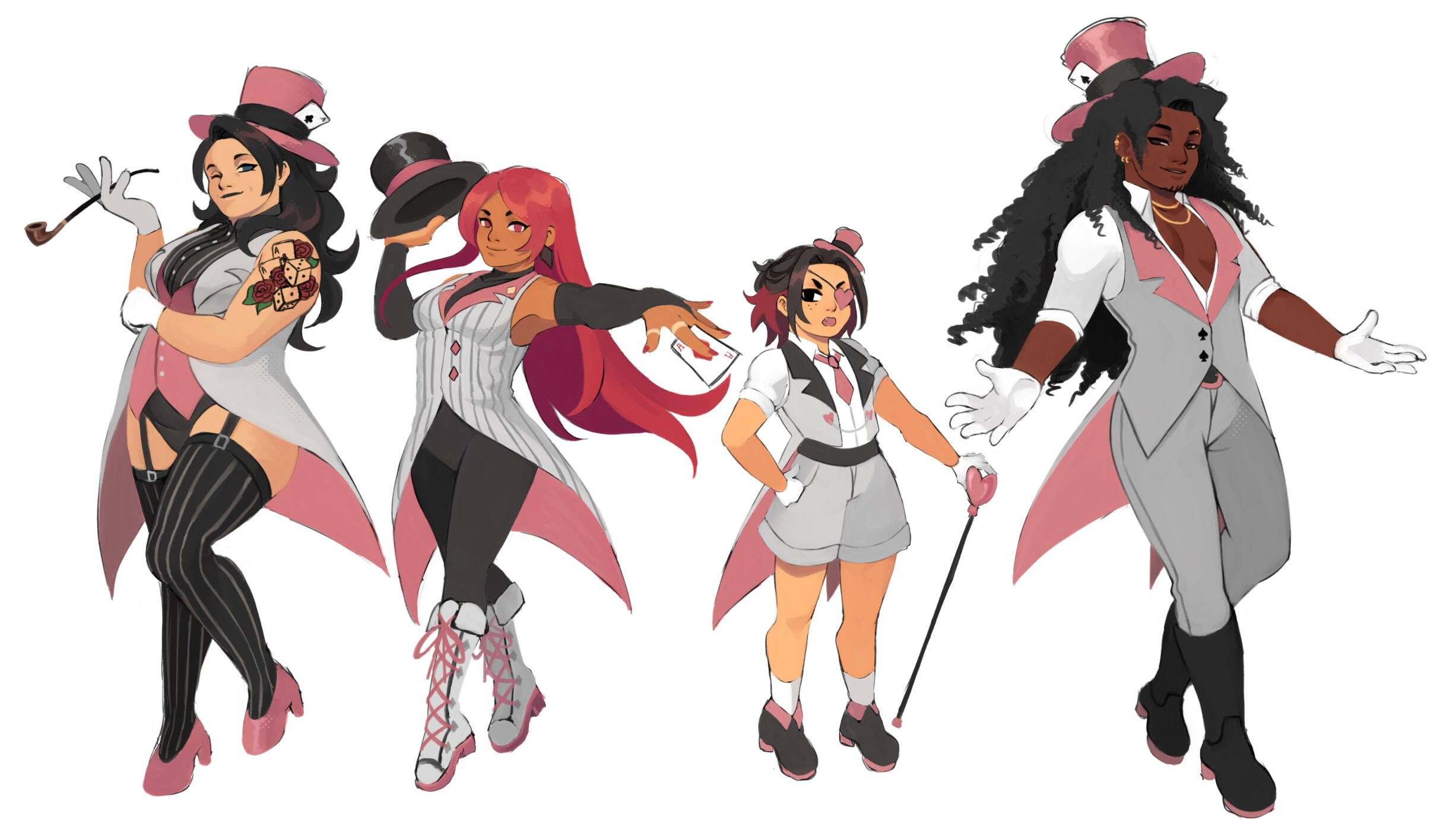 "Suits" lineup/ideation sketch